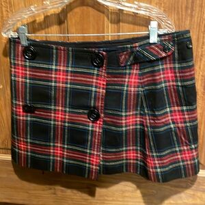 Gap plaid wrap, mini skirt